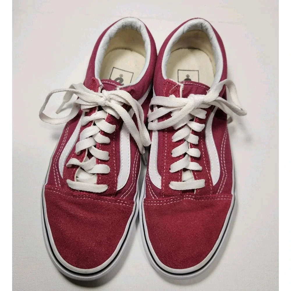 Vans Off The Wall Old Skool Core Skate Shoes Red Suede Unisex Womens 7.5 Mens 6M